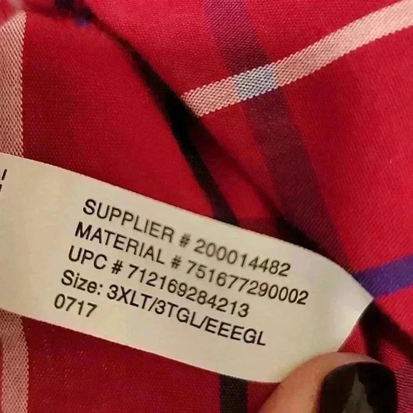 Chaps Red Blue Button Down Stretch Shirt Size 3XL - Picture 6 of 7